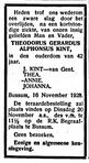 Rouwadvertentie
              <br/>
              Gooi- en Eemlander, 1928-11-19